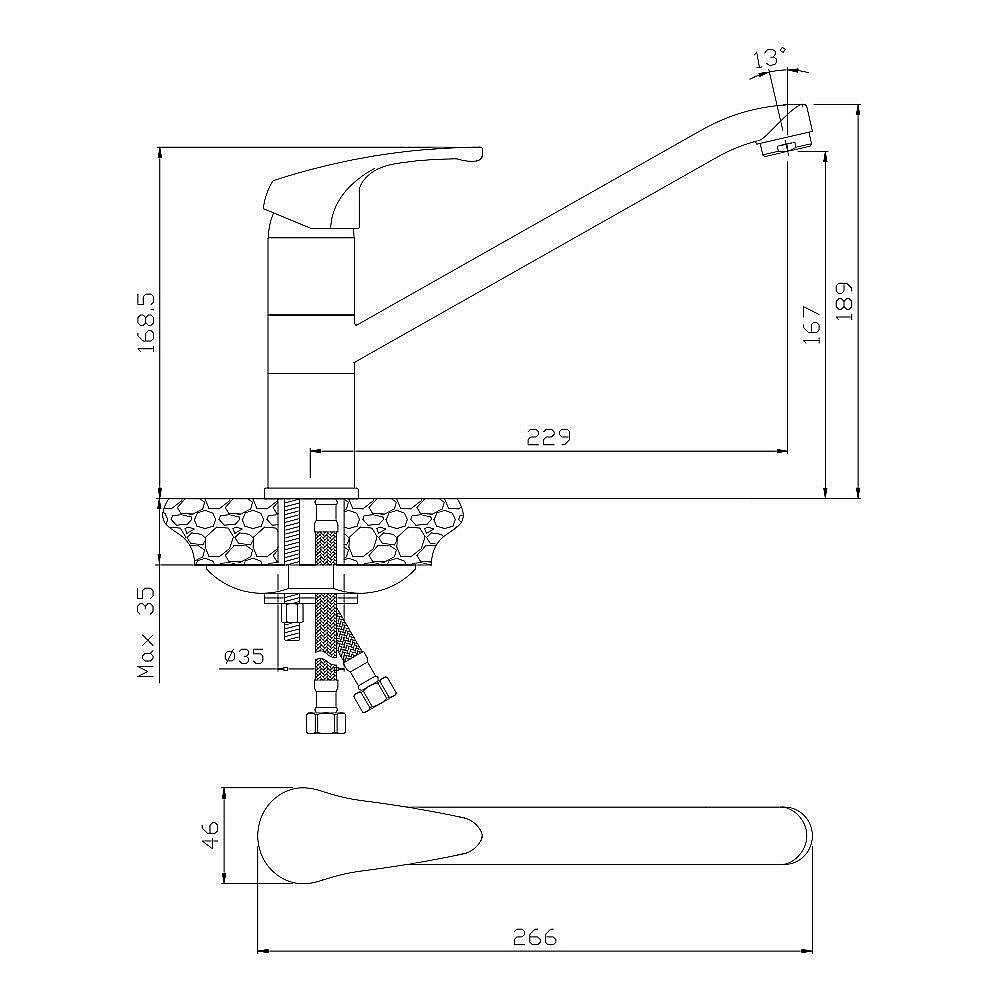 Смеситель для кухни Olive's Avila 02430AV купить в интернет-магазине сантехники Sanbest