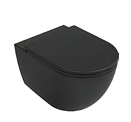 Унитаз подвесной Isvea VEA Rondo 10VA02002SV-2N черный матовый, безободковый купить в интернет-магазине Sanbest