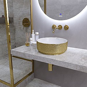 Раковина Grossman Color GR-5010GWL золото/белая купить в интернет-магазине Sanbest