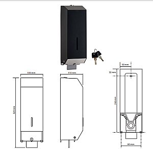 Диспенсер Bemeta Hotel 105109410 черный матовый/нержавеющая сталь купить в интернет-магазине сантехники Sanbest