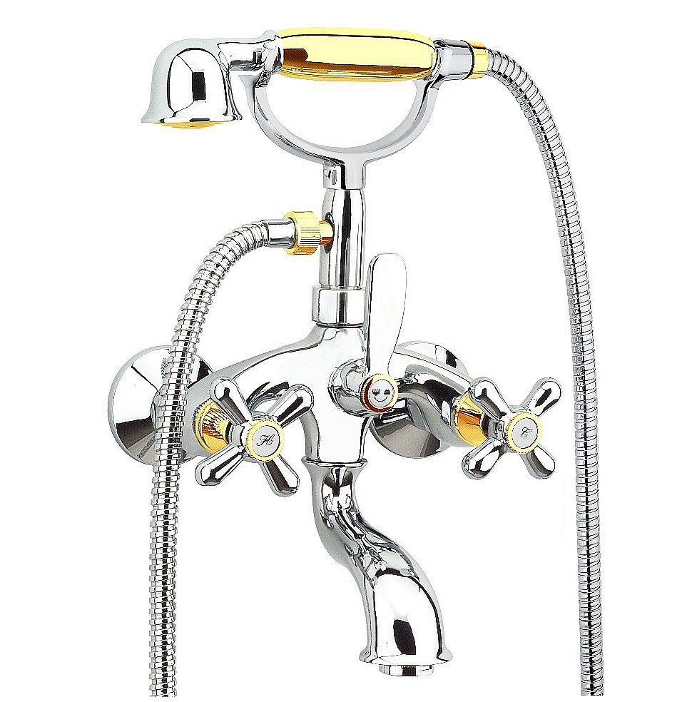 Смеситель для ванны Webert Armony AM720201017(153) хром/золото купить в интернет-магазине сантехники Sanbest