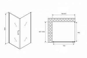 Душевой уголок Abber Sonnenstrand AG04080-S100 80x100 купить в интернет-магазине Sanbest