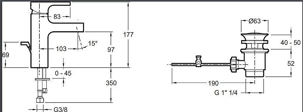 Cмеситель для раковины Jacob Delafon STRAYT E37327-CP купить в интернет-магазине сантехники Sanbest