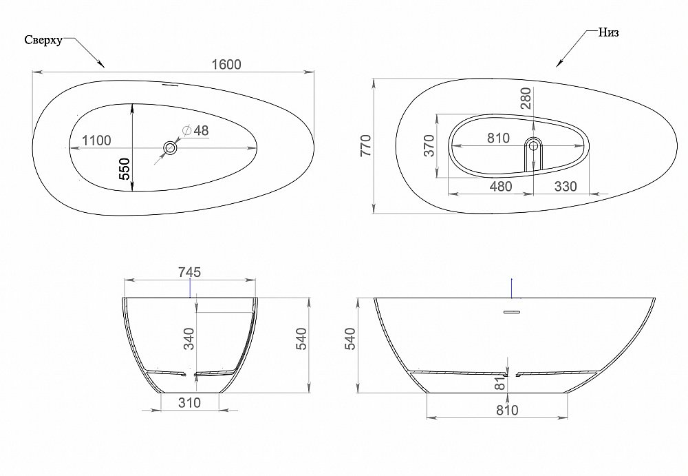 Ванна Salini Paola Basso S-Sense 160x77 101611G белая купить в интернет-магазине Sanbest