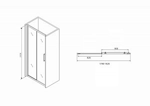 Душевая дверь ABBER Schwarzer Diamant AG30180BH 180 стекло прозрачное/профиль черный купить в интернет-магазине Sanbest