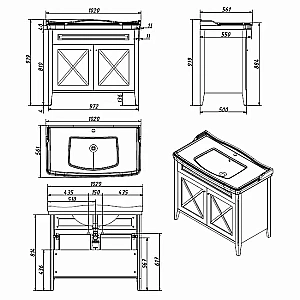 Тумба с раковиной Caprigo Napoli promo 100 орех для ванной в интернет-магазине Sanbest