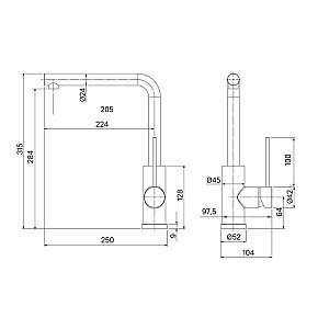 Смеситель для кухни Iddis Rule RULSTL0i05 сталь купить в интернет-магазине сантехники Sanbest