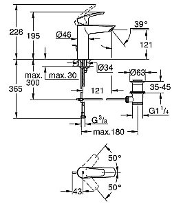 Смеситель для раковины Grohe Eurosmart New 23322003 хром купить в интернет-магазине сантехники Sanbest