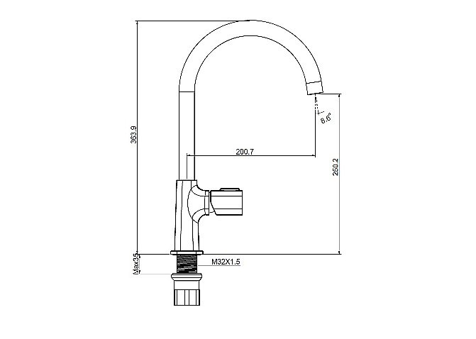 Смеситель для кухни Creavit Alfa AL8500 хром купить в интернет-магазине сантехники Sanbest