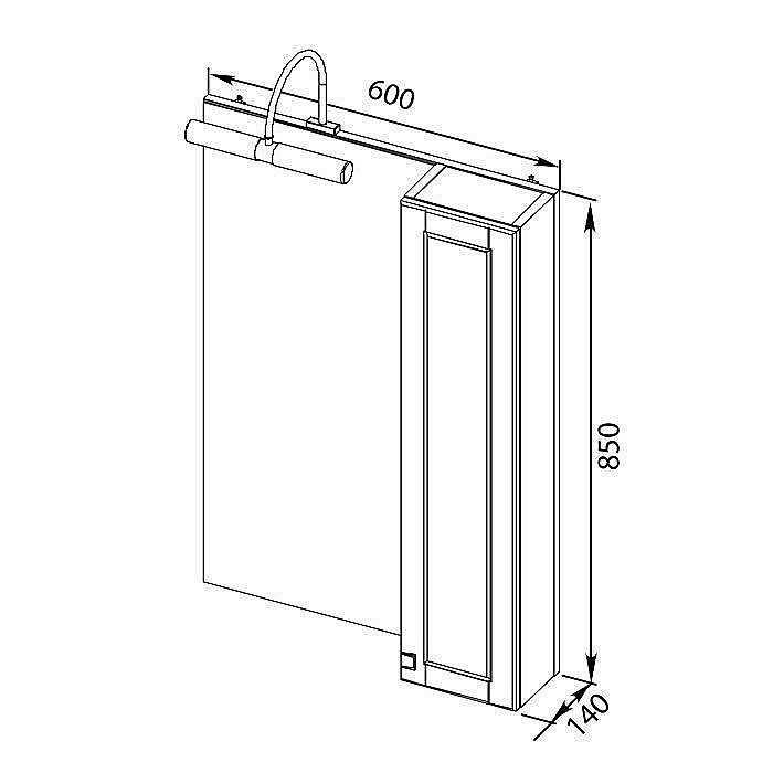 Зеркало со шкафом Aquanet Честер 60 белый/декор золото в ванную от интернет-магазине сантехники Sanbest