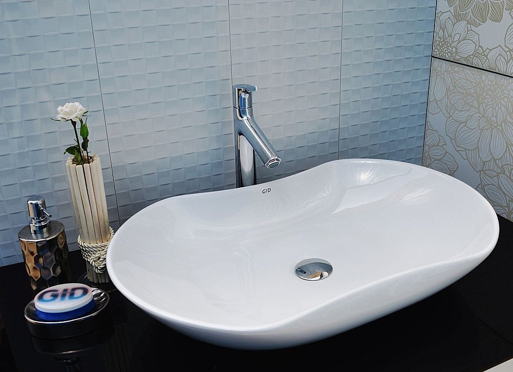 Раковина накладная Gid Lago 66,5 N9175 51128 белая купить в интернет-магазине Sanbest