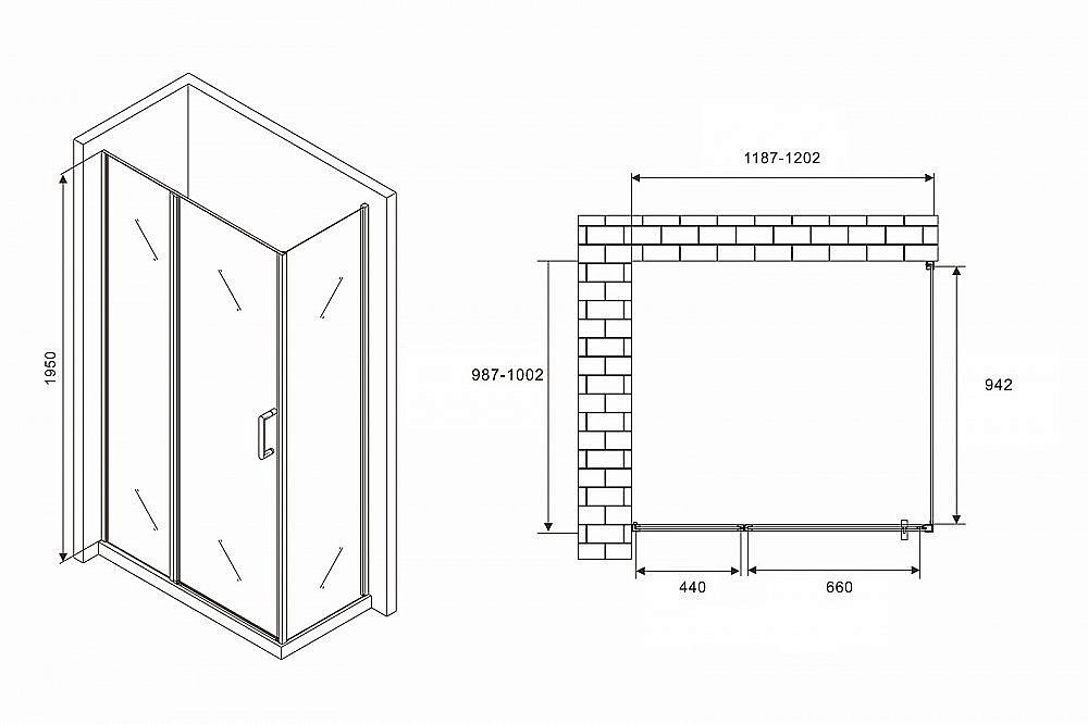 Душевой уголок Abber Sonnenstrand AG04120BS-S100B 120x100 купить в интернет-магазине Sanbest