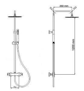 Душевая система RGW Shower Panels SP-21 120х26 купить в интернет-магазине сантехники Sanbest