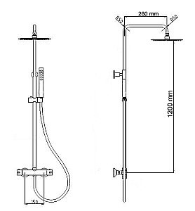 Душевая система RGW Shower Panels SP-21 120х26 купить в интернет-магазине сантехники Sanbest