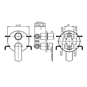 Смеситель для душа PAINI Nove 09YO6911 черный купить в интернет-магазине сантехники Sanbest