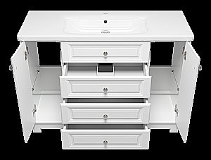 Тумба с раковиной Misty Ларго -120 П-Лар-07120-01-3Я белая матовая для ванной в интернет-магазине Sanbest