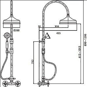 Душевая система Cezares NOSTALGIA-CD-01 хром/ручка белая купить в интернет-магазине сантехники Sanbest