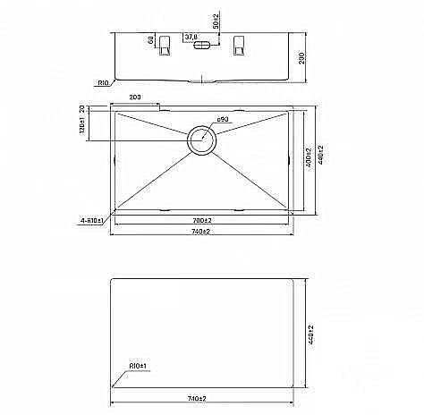 Кухонная мойка Iddis Edifice EDI74B0i77 золото купить в интернет-магазине сантехники Sanbest