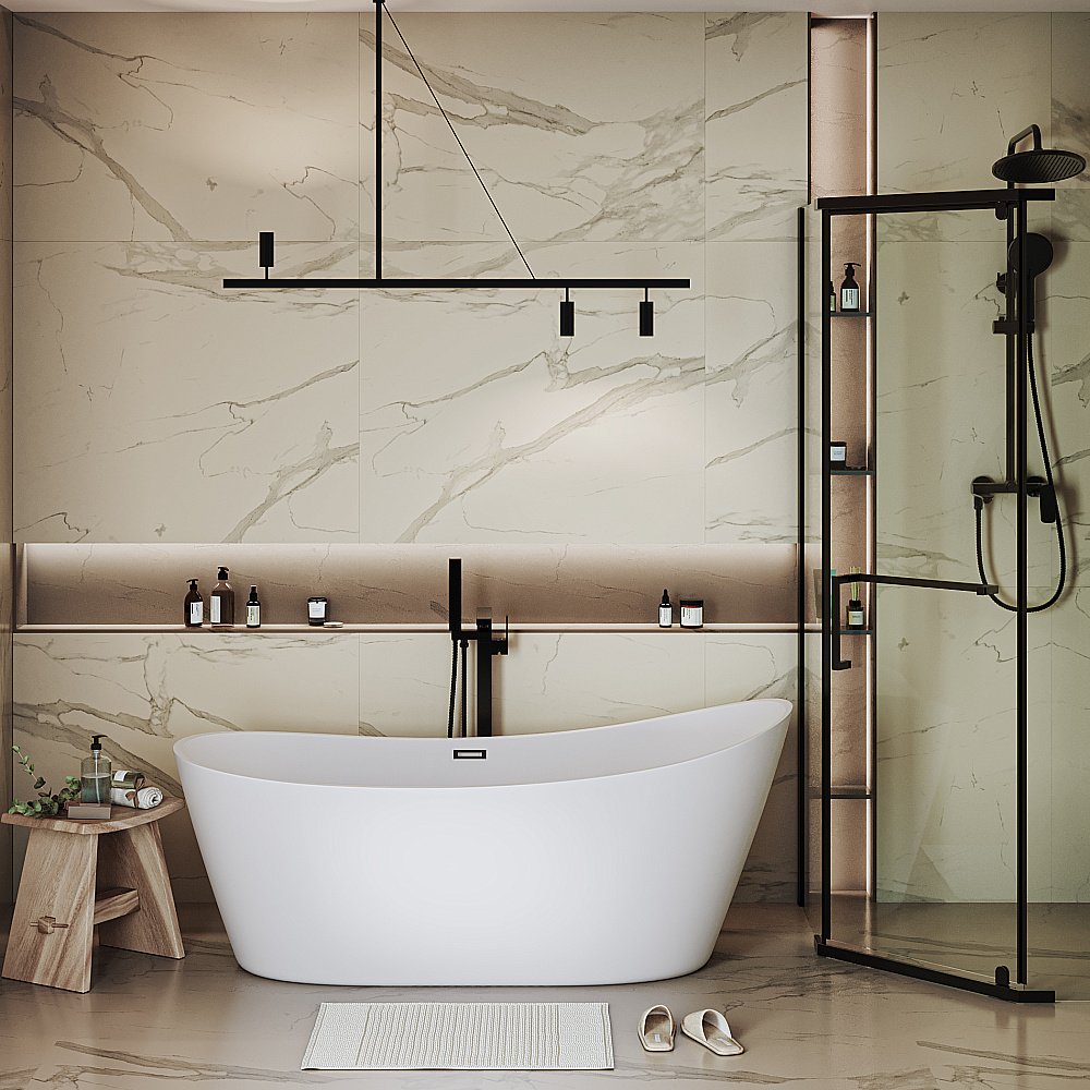 Ванна акриловая Grossman Galaxy GR-2102M 170x75 белая матовая купить в интернет-магазине Sanbest