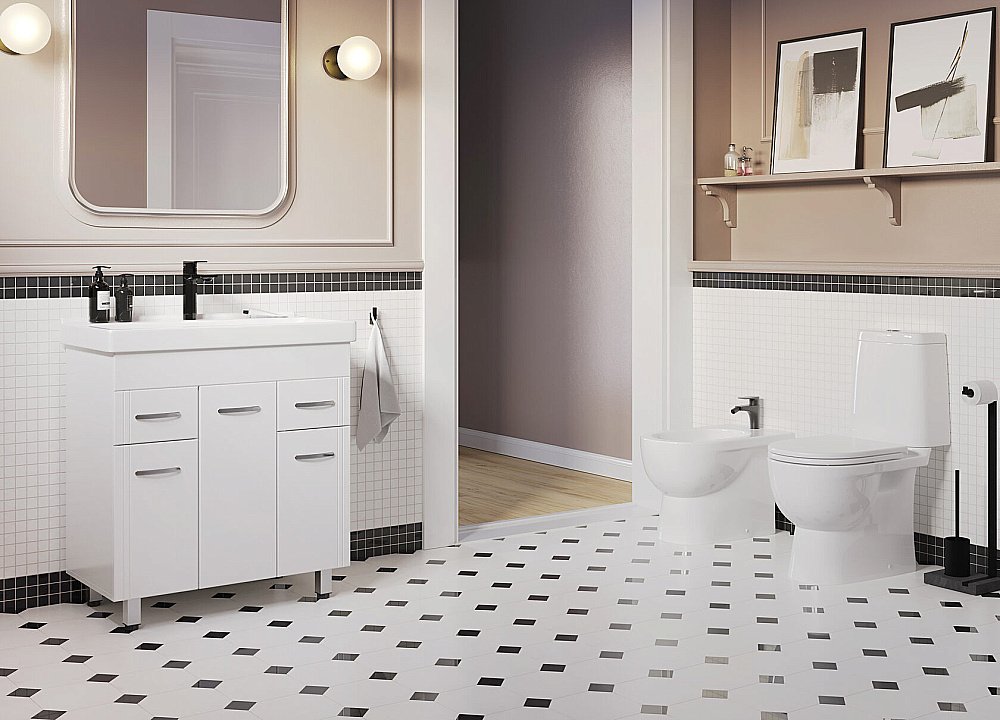 Раковина Sanita luxe Fest 80 FST80SLWB01 белая купить в интернет-магазине Sanbest