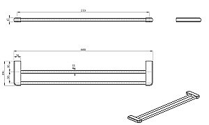 Полотенцедержатель двойной WONZON & WOGHAND WW-V3102-CR хром купить в интернет-магазине сантехники Sanbest