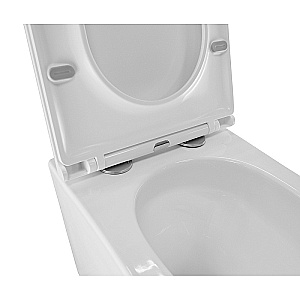 Унитаз подвесной Azario Pro PRO-0001 UQ3 белый, безободковый, с крышкой микролифт, слив торнадо купить в интернет-магазине Sanbest