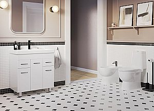 Раковина Sanita luxe Fest 80 FST80SLWB01 белая купить в интернет-магазине Sanbest