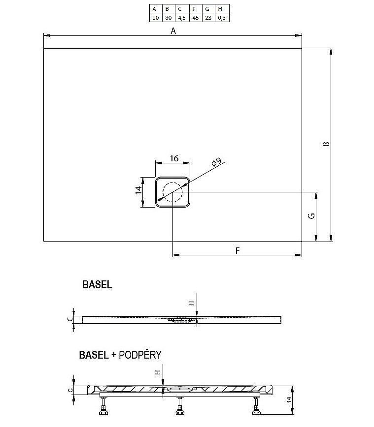 Душевой поддон Riho Basel 402 90x80 D005002005 белый  купить в интернет-магазине Sanbest