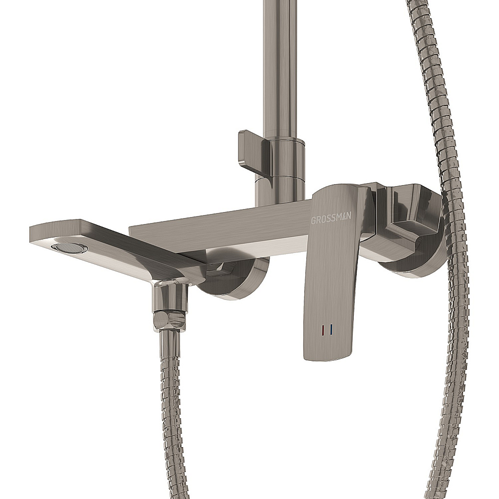 Душевая система Grossman Mercury 500.K35.10.120 никель брашированный купить в интернет-магазине сантехники Sanbest