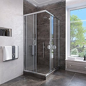 Душевой уголок Veconi Rovigo RV-113 90x90 прозрачный купить в интернет-магазине Sanbest