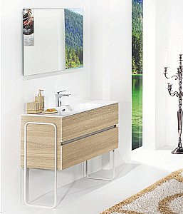 Тумба с раковиной Armadi Art Vallessi 100 дуб светлый фактурный для ванной в интернет-магазине Sanbest