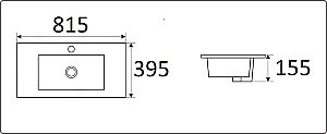 Раковина CeramaLux N 81,5 9393-80 белая купить в интернет-магазине Sanbest