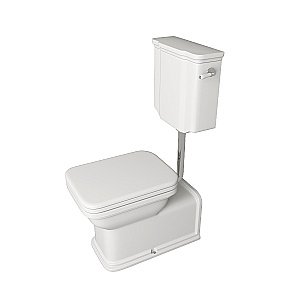 Унитаз напольный Kerasan Waldorf 4116 c низким бачком 4183 Белый/ручка хром купить в интернет-магазине Sanbest