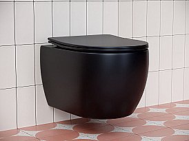 Унитаз подвесной Ceramica Nova PLAY Rimless CN3001MB безободковый, с крышкой микролифт, черный матовый купить в интернет-магазине Sanbest