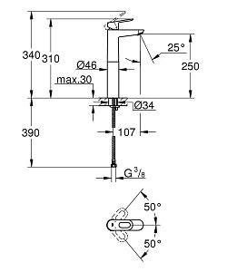 Смеситель для раковины Grohe BauLoop 23764000 купить в интернет-магазине сантехники Sanbest