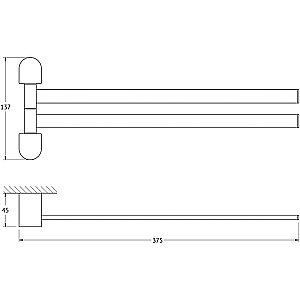 Полотенцедержатель Artwelle Schwarz 37 7731 черный матовый купить в интернет-магазине сантехники Sanbest