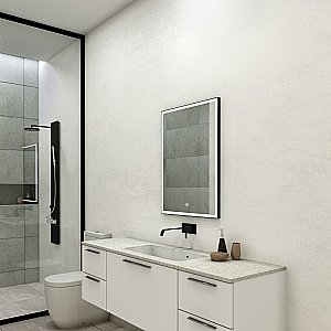 Зеркало Континент Frame Black ЗЛП948 60x80 в ванную от интернет-магазине сантехники Sanbest