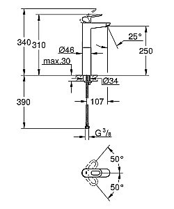 Смеситель для раковины Grohe BauLoop 23764000 купить в интернет-магазине сантехники Sanbest