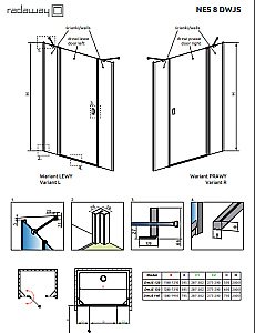 Душевая дверь Radaway Nes 8 Black DWJS 140 R стекло прозрачное/профиль черный матовый купить в интернет-магазине Sanbest