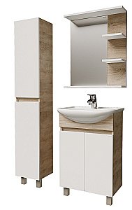 Тумба с раковиной напольная Grossman ПОЛО 105501 55 дуб сонома/белая для ванной в интернет-магазине Sanbest