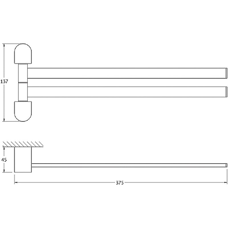 Полотенцедержатель Artwelle Schwarz 37 7731 черный матовый купить в интернет-магазине сантехники Sanbest