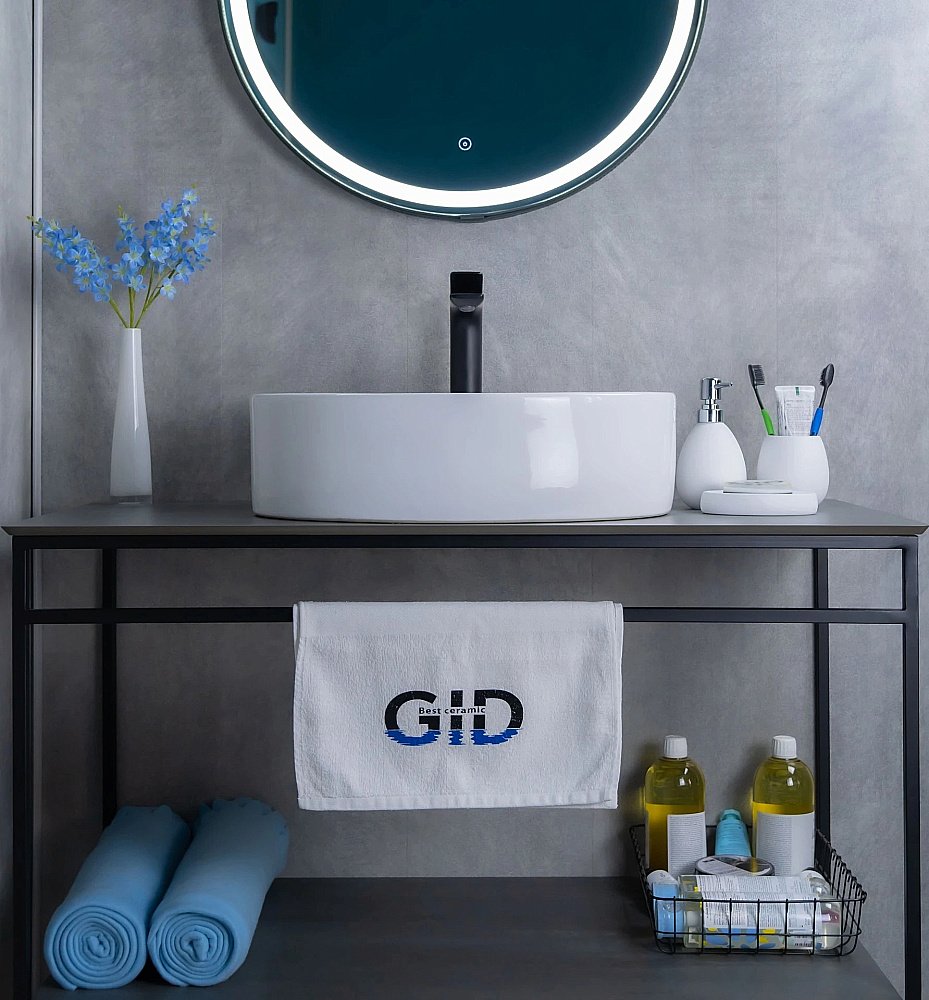 Раковина накладная Gid Lago 50 N9012 51106 белая купить в интернет-магазине Sanbest