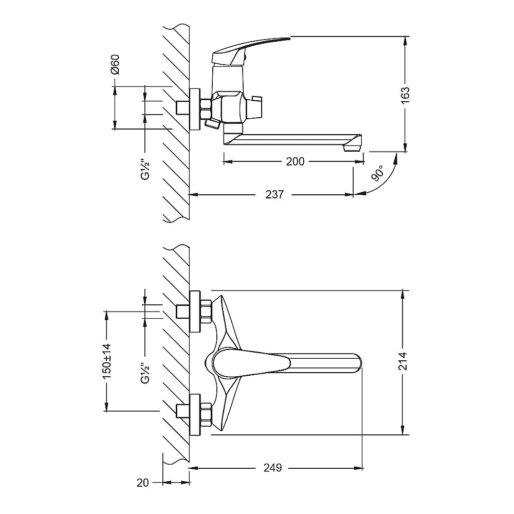 Смеситель для ванны Lemark Linara LM0417C хром купить в интернет-магазине сантехники Sanbest