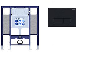 Инсталляция для унитаза Aquatek INS-0000015 с кнопкой KDI-0000017 черная матовая купить в интернет-магазине сантехники Sanbest