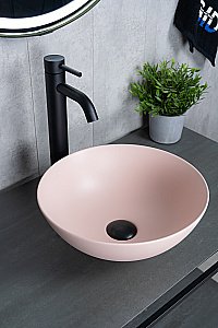 Раковина накладная Gid 9081pkm розовая матовая купить в интернет-магазине Sanbest