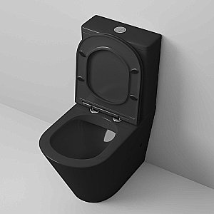 Унитаз напольный Grossman GR-4450BMS безободковый, с бачком, с крышкой микролифт, черный матовый купить в интернет-магазине Sanbest