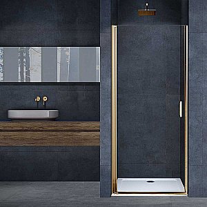 Душевая дверь Vincea Alpha 70 VDP-3AL700CLG стекло прозрачное/профиль брашированное золото купить в интернет-магазине Sanbest