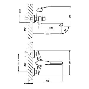 Смеситель для ванны Lemark Linara LM0417C хром купить в интернет-магазине сантехники Sanbest
