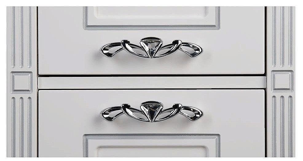 Пенал Aquanet Паола 40 белый/патина серебро для ванной в интернет-магазине сантехники Sanbest