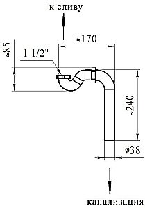 Сифон для ванны Радомир  Леонесса, Венеция бронза купить в интернет-магазине сантехники Sanbest